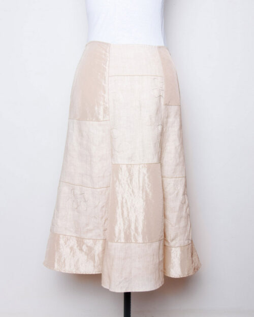 Linen Flared Midi Skirt