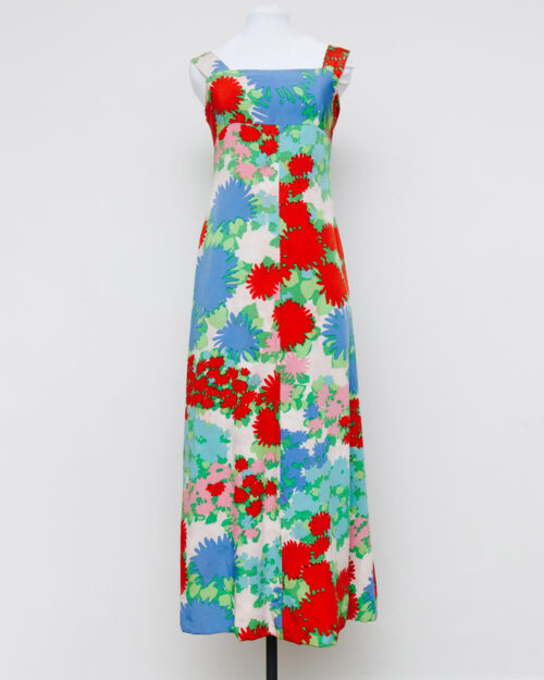 Vintage 1970s Italian Floral Maxi Dress