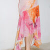 Neon Asymmetrical Tropical Midi Skirt
