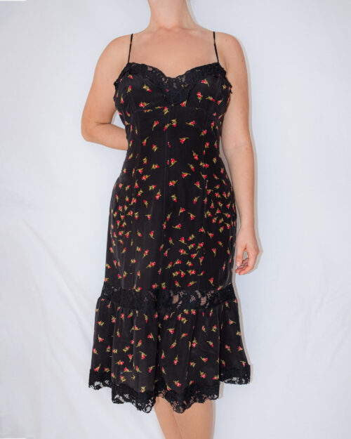 Amuleti Silk Rose Midi Dress - size L