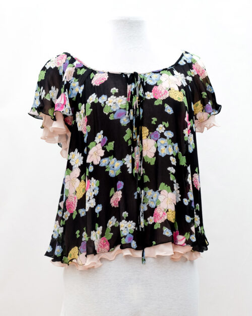 Moschino Ruffled Floral Top