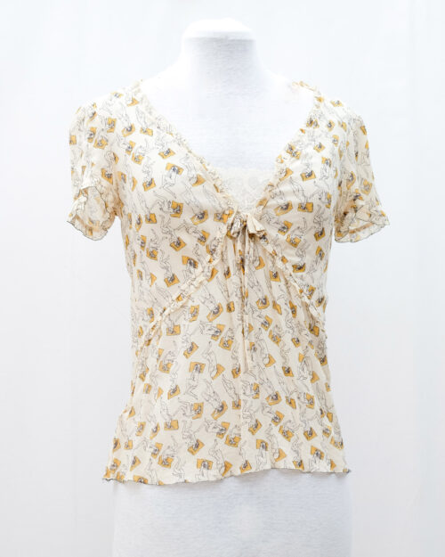 Kristina Ti Printed Silk Top