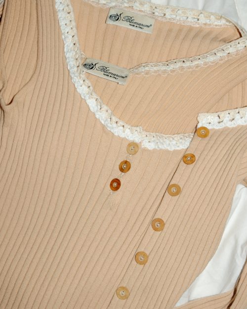 Blumarine Ribbed Cardigan Set