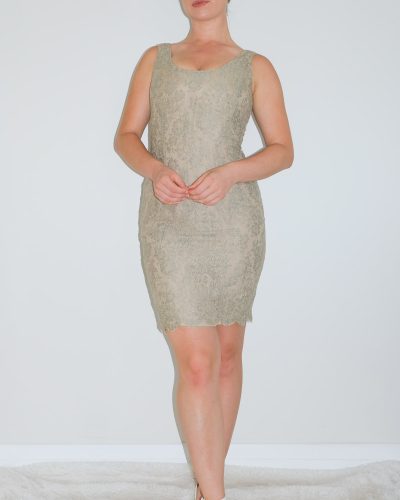 George Rech Lace Midi Dress Beige - Image 2