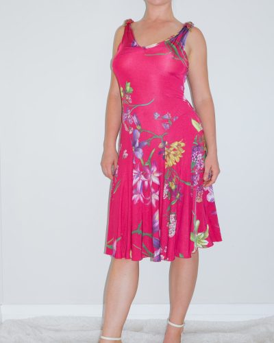 Blumarine Deep Pink Floral Slinky Dress - Image 3