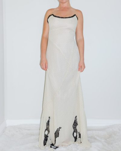 Carla Carini Silk Polka Dot Maxi Dress