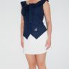 Blumarine Folies Sailor Navy Top