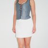 Jacobson Herringbone Silver Corset Top