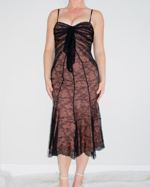 La Perla Black Lace Midi Dress