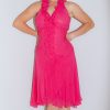 Size Large Luisa Spagnoli Hot Pink Silk Dress - Image 3
